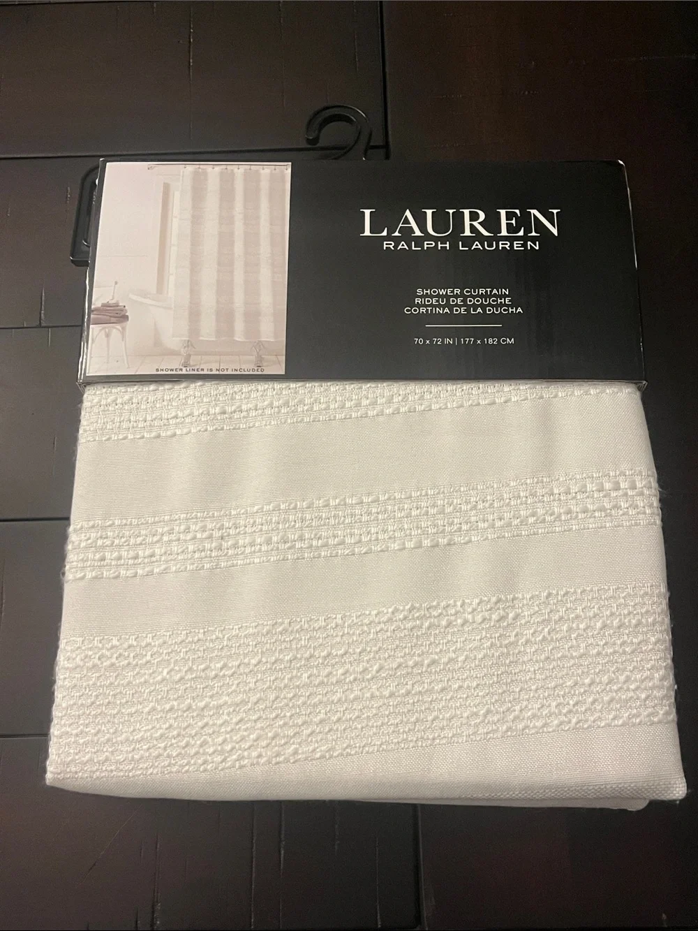 Ralph Lauren Shower Curtain white new 70”x72”